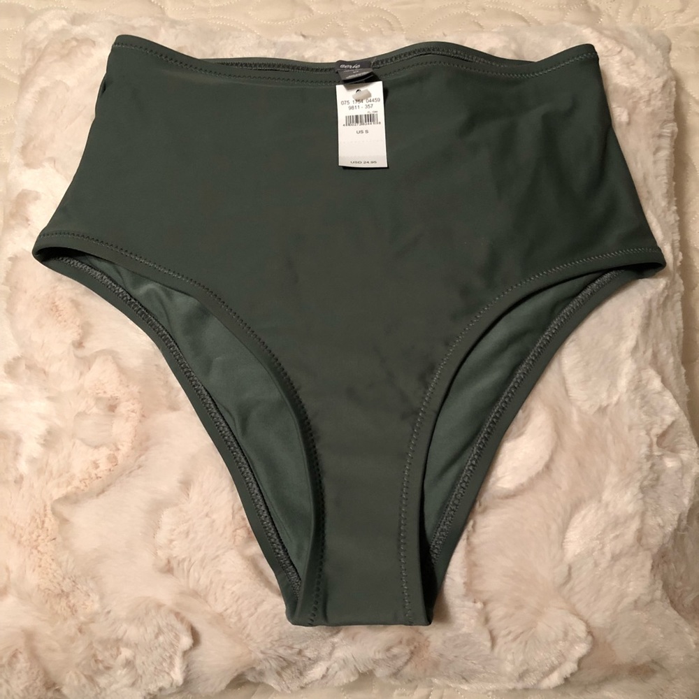 NWT Aerie High Waisted Green Bikini Bottom